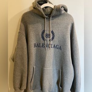 Balenciaga Logo Gray Hoodie